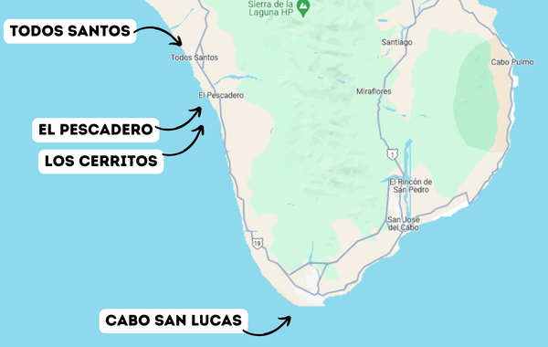 The Todos Santos area on Google Maps.