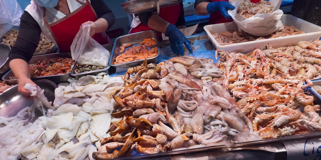 Fresh Seafood at a Mercado in La Paz