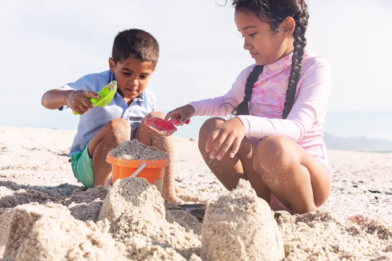 Kids Making Sandcastles in Los Cabos Kids Making Sandcastles in Los Cabos