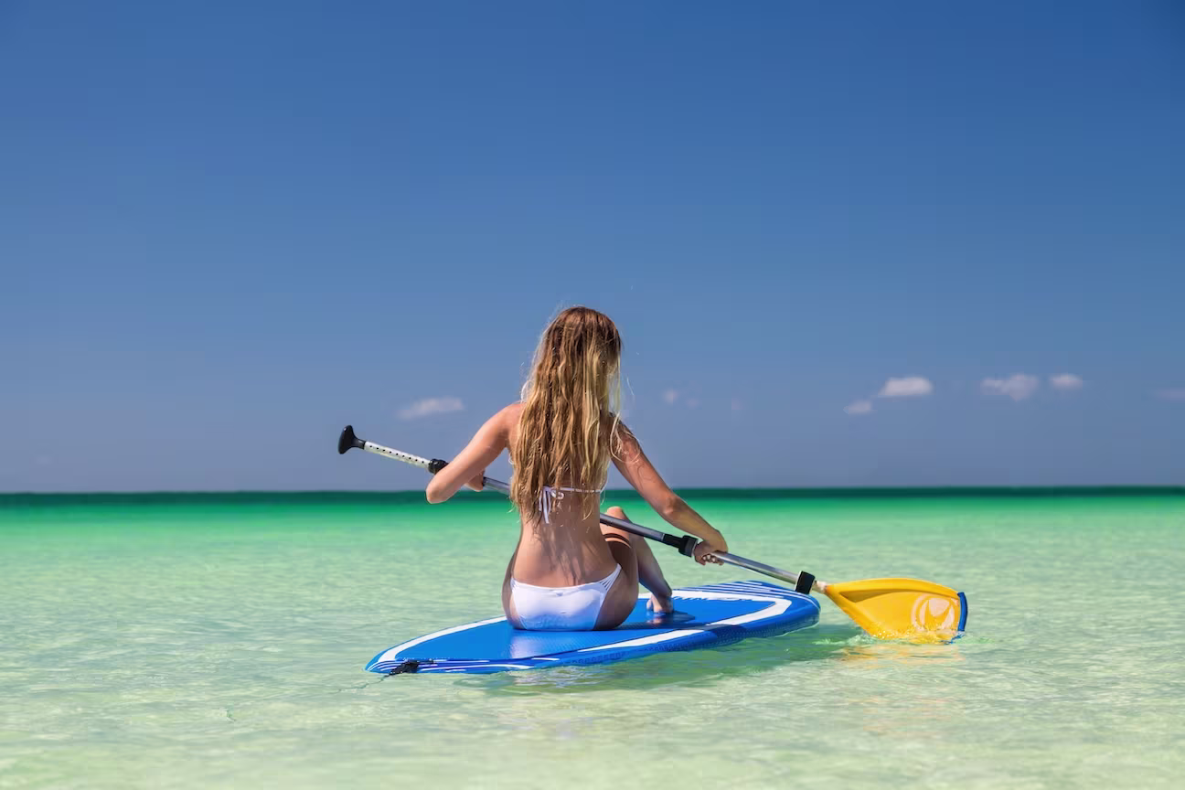 Girl Paddleboarding in La Paz Mexico