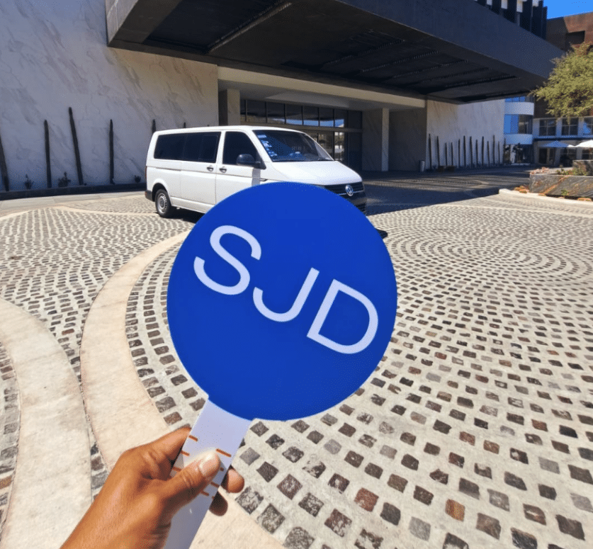 Shared passenger van at SJD airport terminal - SJD airport shuttle rates
