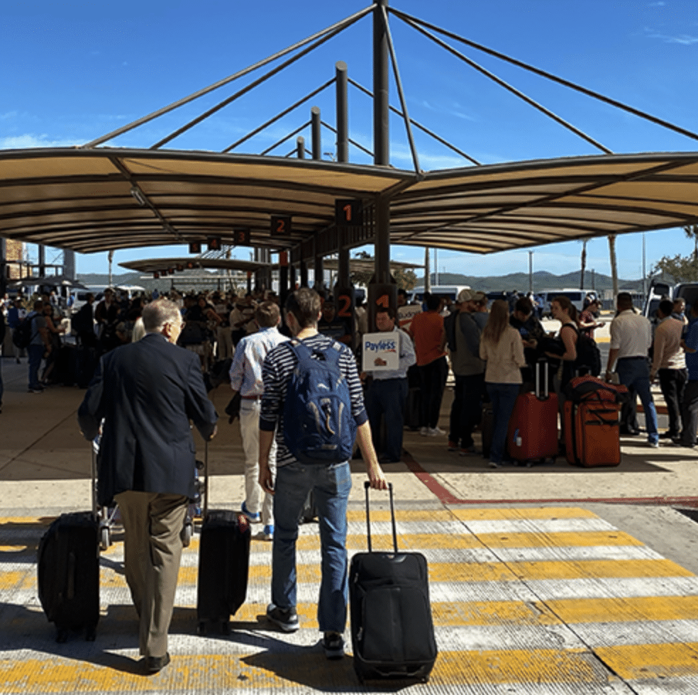 family arriving at Los Cabos International Airport - Cabo Family Travel