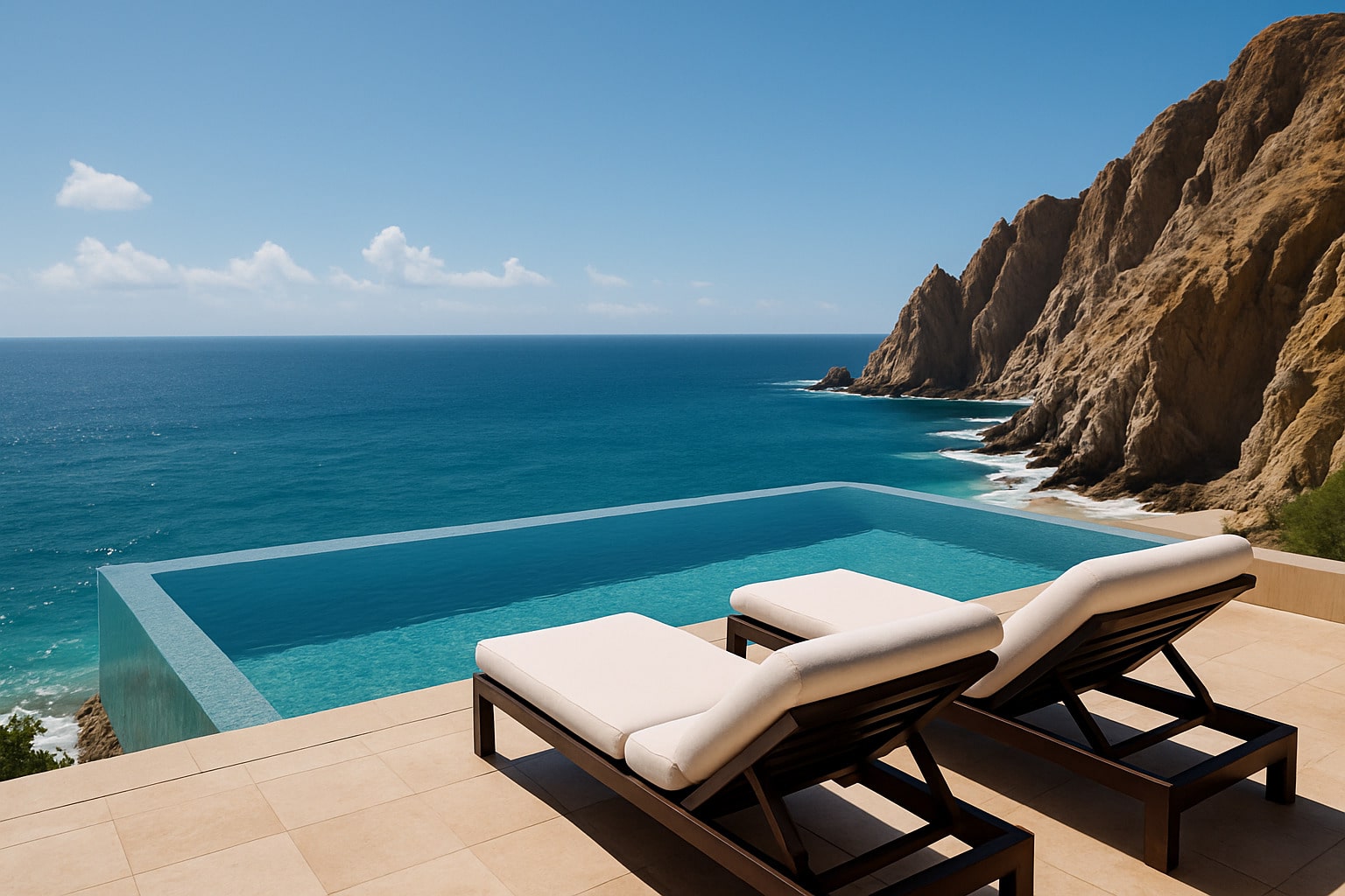 Private plunge pool overlooking the Pacific Ocean at Waldorf Astoria Los Cabos Pedregal - 5 star hotel in cabo san lucas